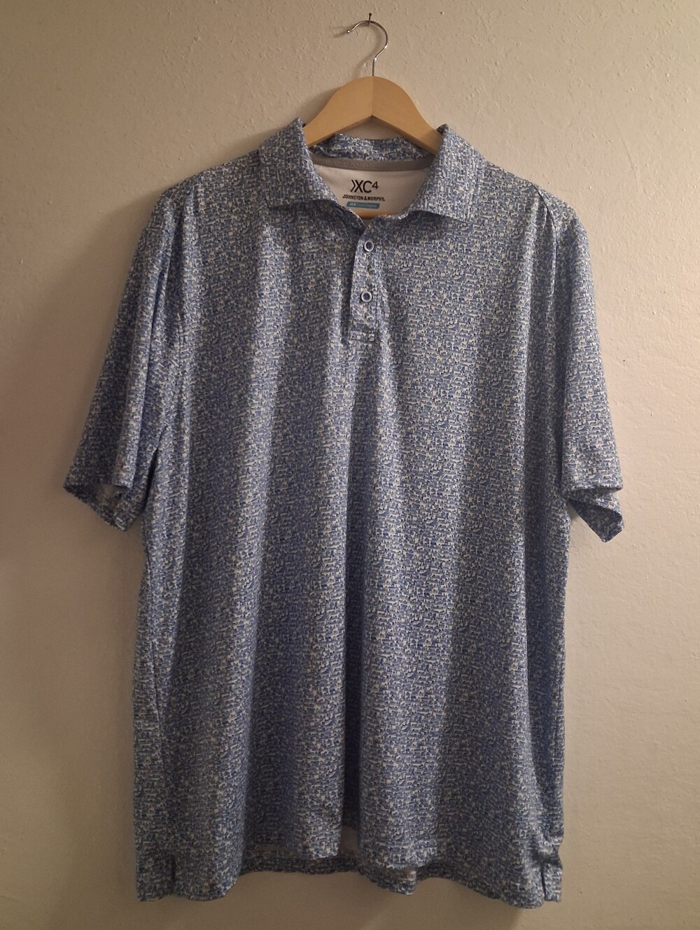 Johnston & Murphy XC4 Cool Degree Performance Golf Polo Shirt XL Geometric